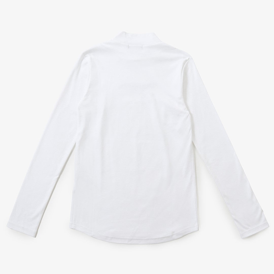 【WOMEN】SUVIN PLATINUM HIGHNECK LONGSLEEVE EMBROIDERY